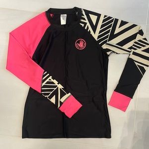 Rash Guard. Size L, Body Glove, Cree Neck, Thumb Slits, Color Block